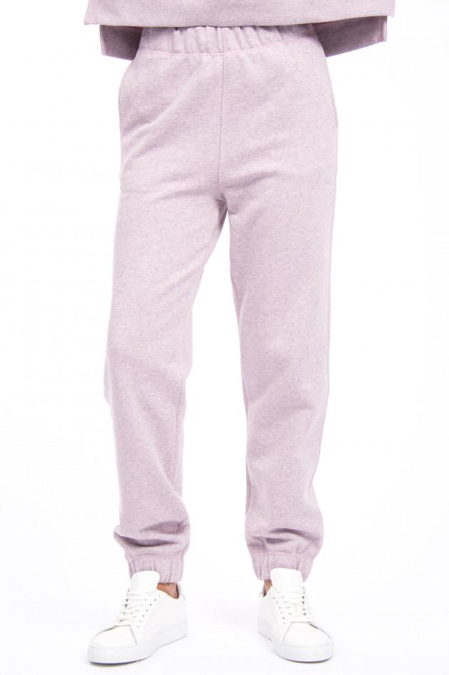 Ganni Sweatpants mit Logo-Stitching in Altrosa