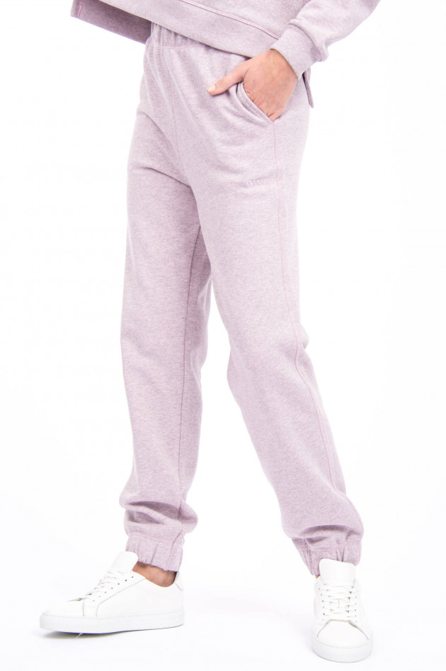 Ganni Sweatpants mit Logo-Stitching in Altrosa