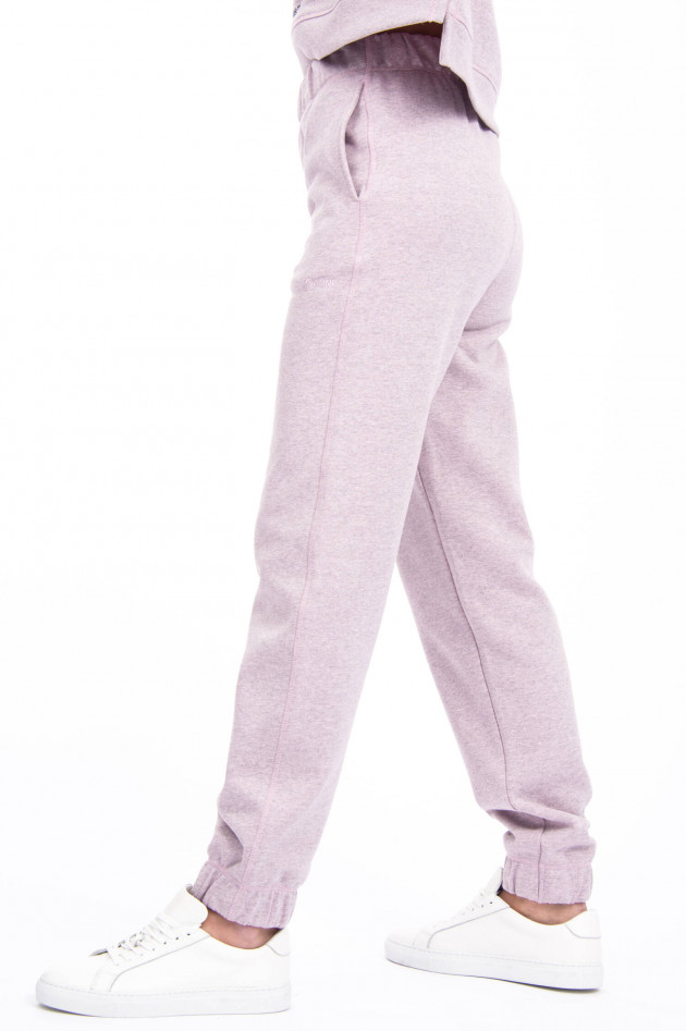 Ganni Sweatpants mit Logo-Stitching in Altrosa