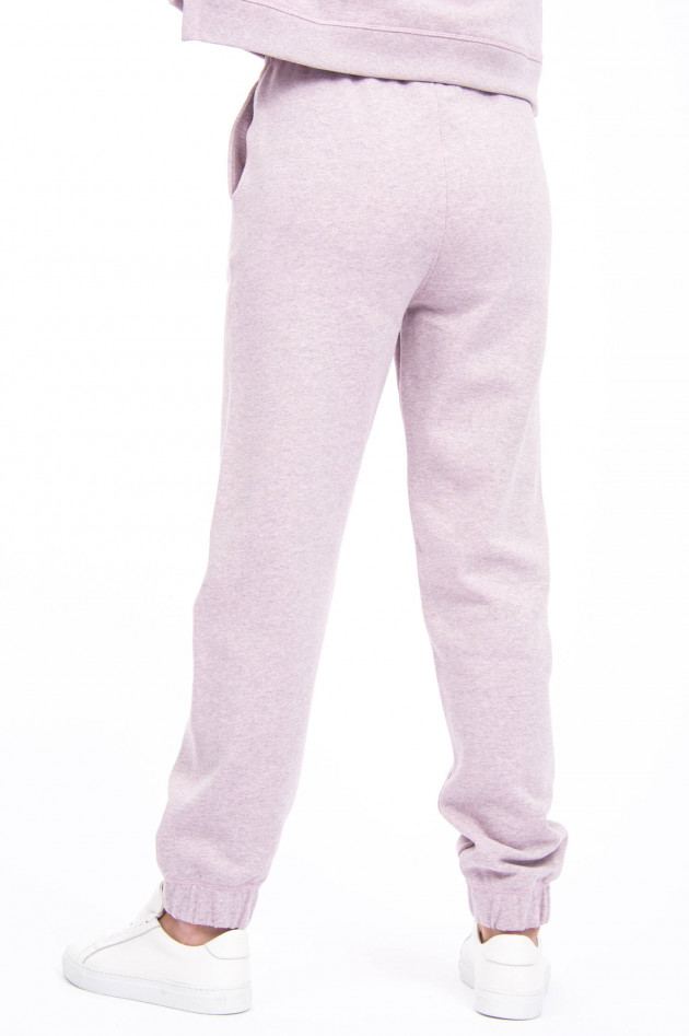 Ganni Sweatpants mit Logo-Stitching in Altrosa