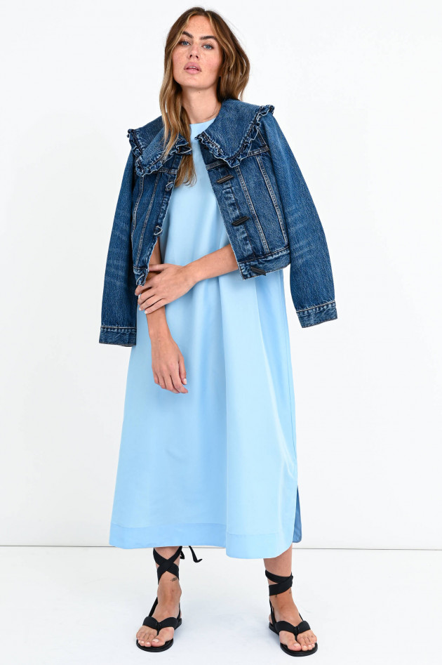 Ganni Oversized Taft-Kleid in Himmelblau