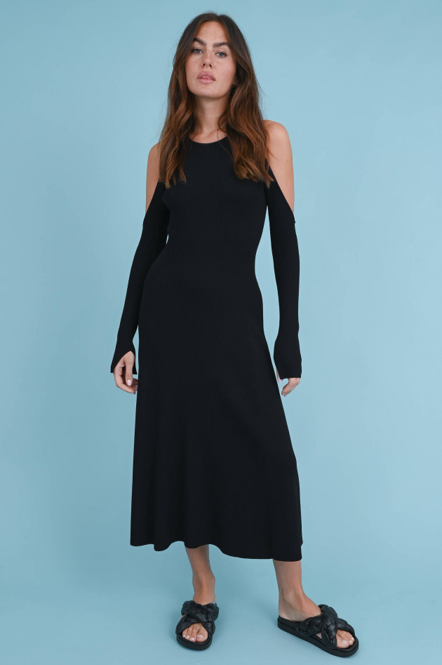 Ganni Midi Slip-on-Kleid  in Schwarz