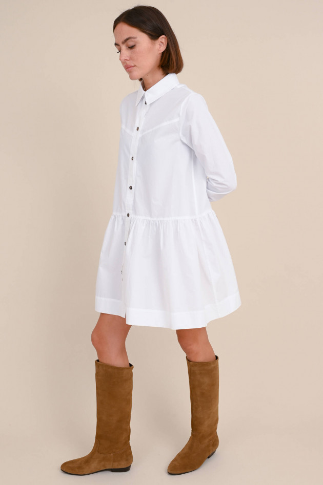 Ganni Mini Hemdkleid in Weiß