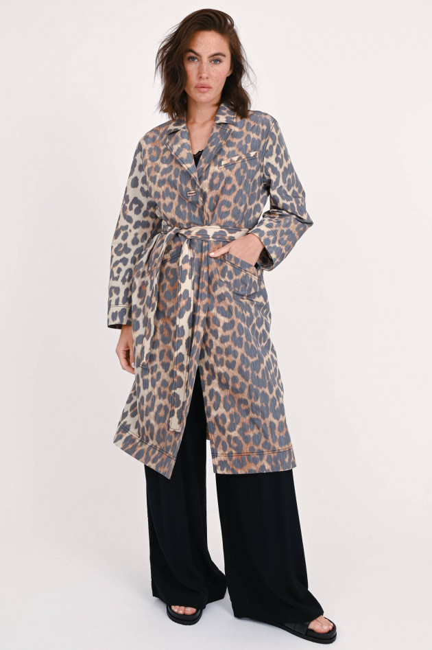 Ganni Mantel mit Leoparden Print in Braun