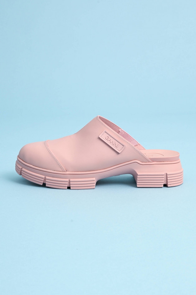 Ganni Recycelte Plateau-Pantoffel in Rosa