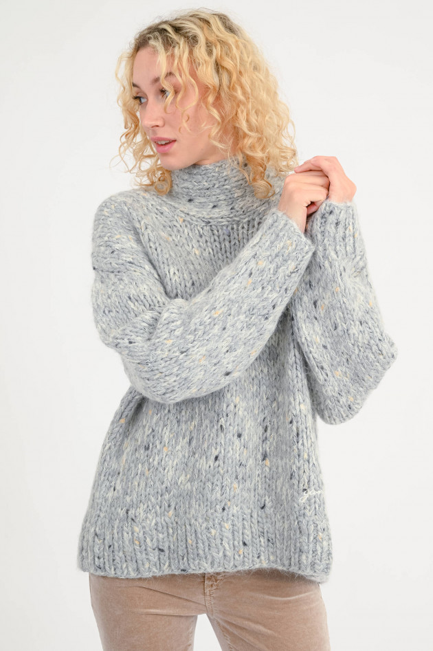 Ganni Pullover mit überkreuztem Rücken in grau-melange