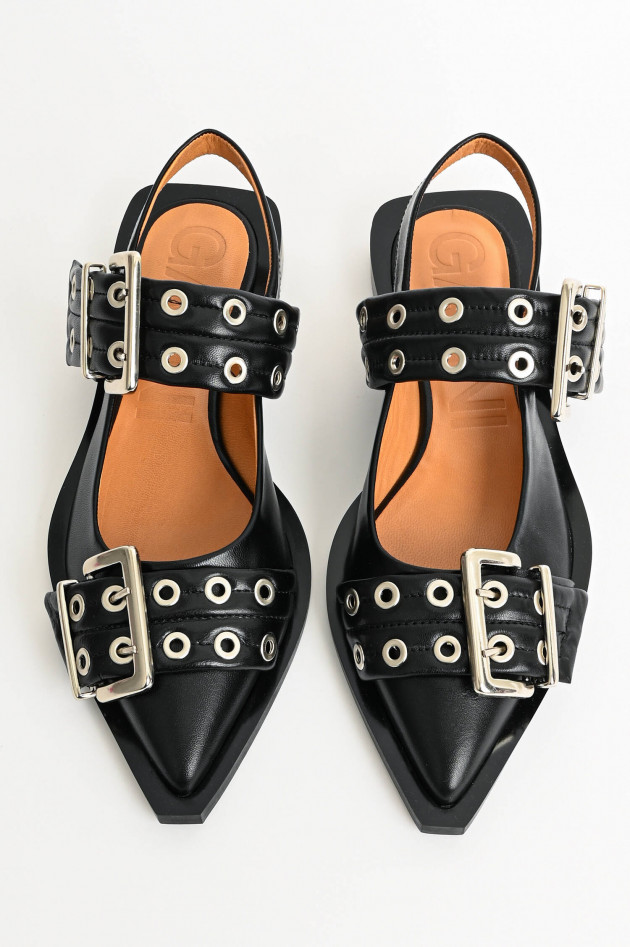 Ganni Slingbacks in Schwarz