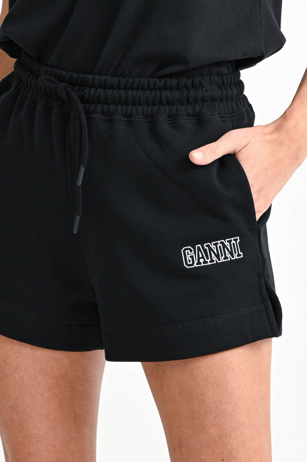 Ganni High Waist Sweat-Short in Schwarz