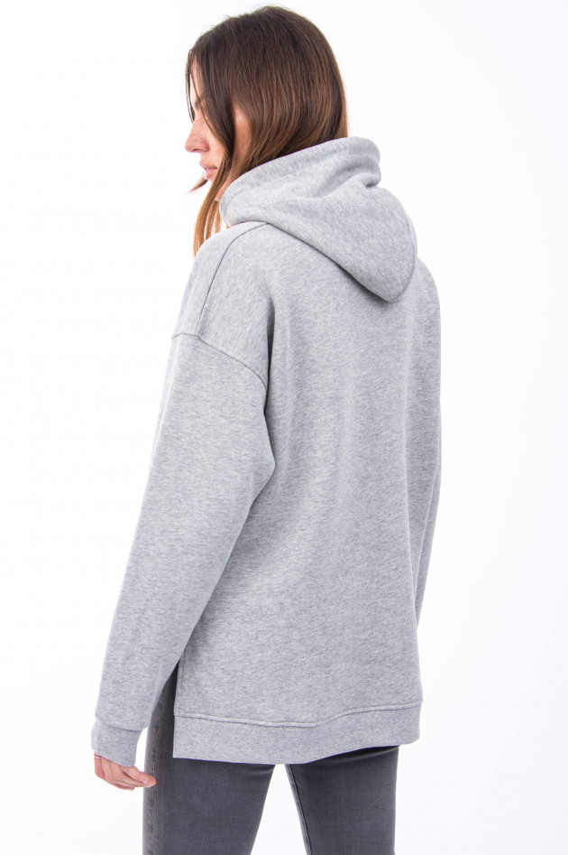 Ganni Hoodie mit Label-Schriftzug in Grau