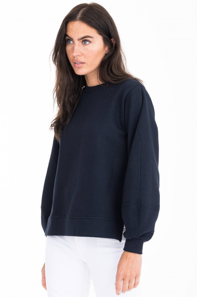 Ganni Sweater mit hohen Seitenschlitzen in Marine