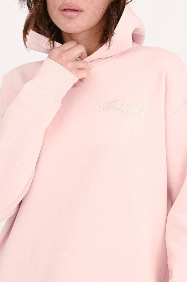 Ganni Hoodie mit Ganni-Schriftzug in Rosa