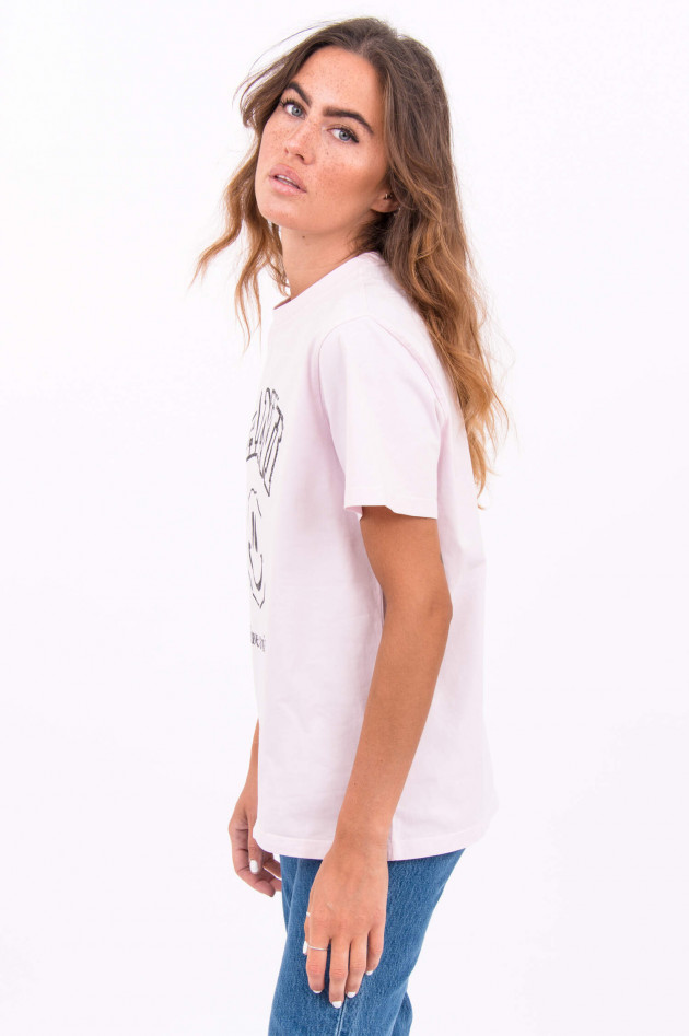 Ganni T-Shirt HAVE A NICE DAY in Rosa