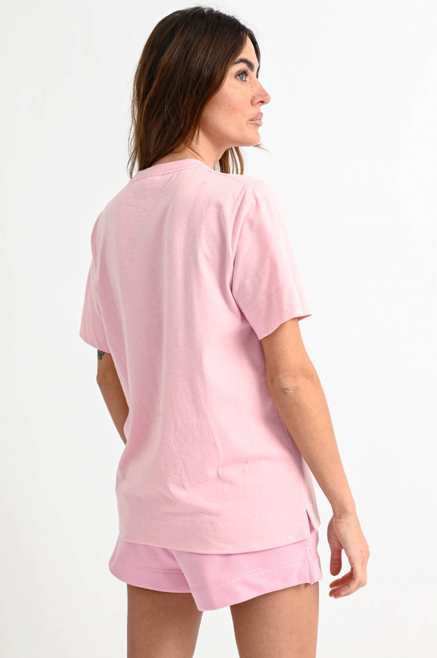 Ganni T-Shirt aus recycelten Materialien in Rosa