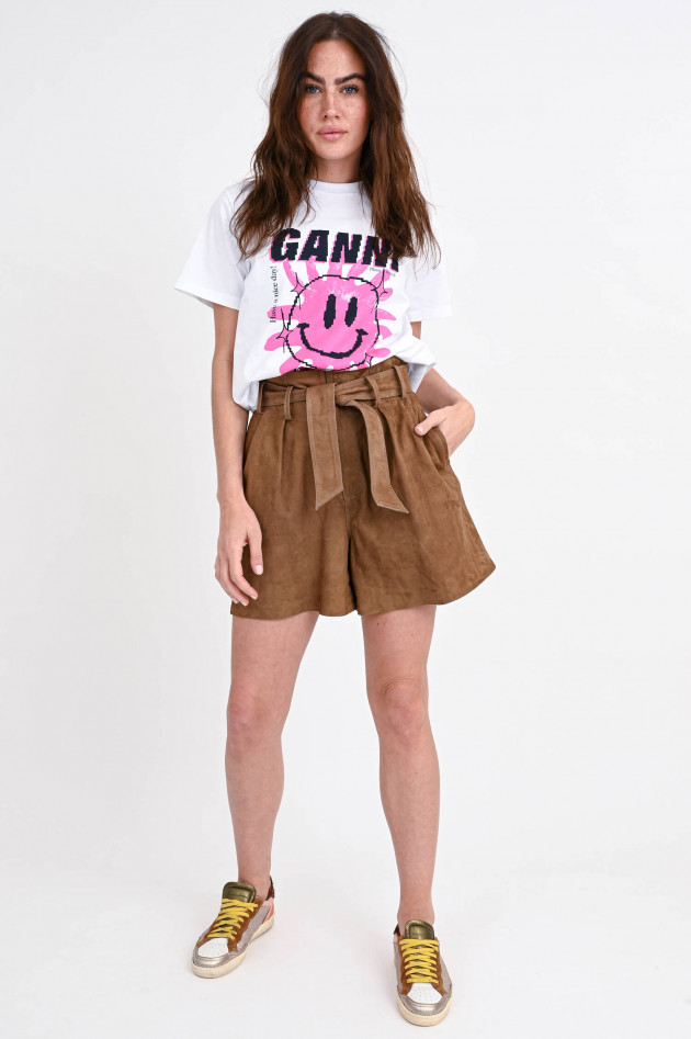 Ganni T-Shirt LOVE CLUB in Bright White