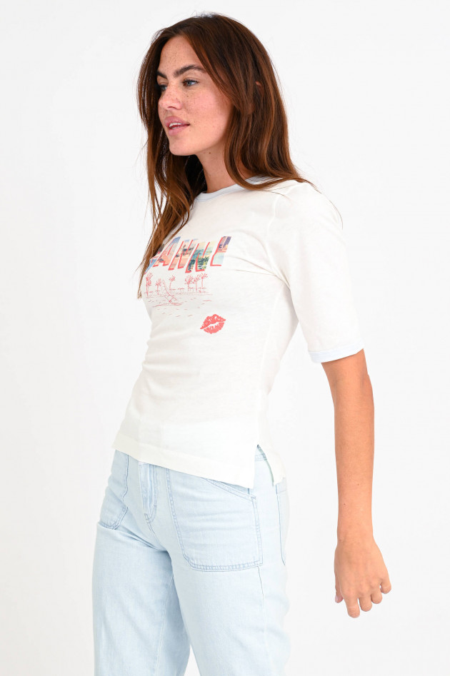 Ganni T-Shirt GANNI mit Frontprint in Off-White