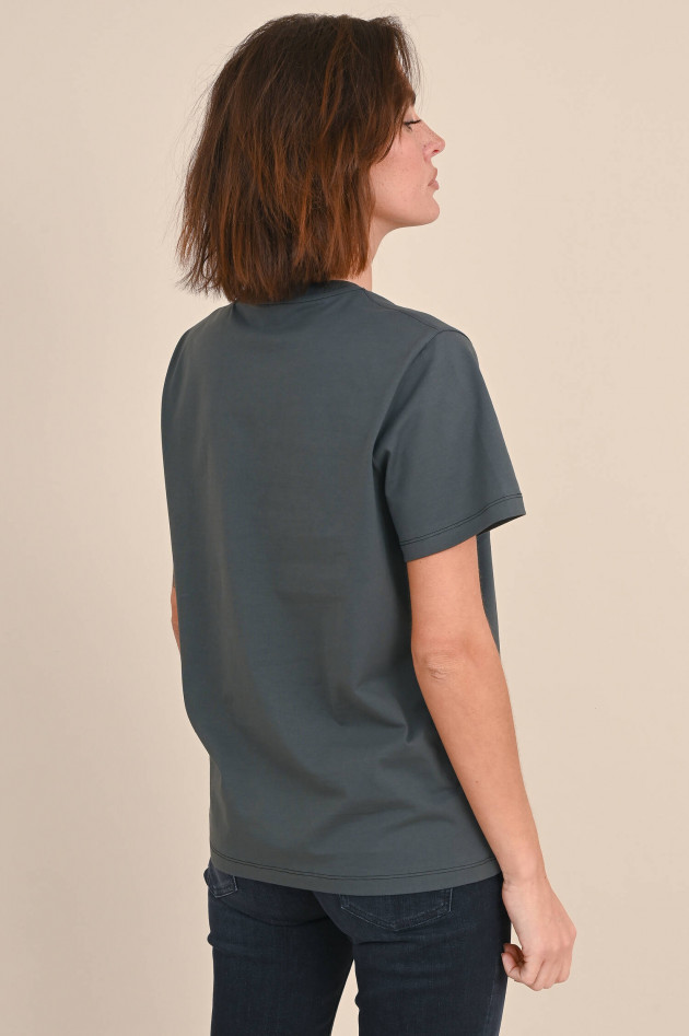 Ganni T-Shirt mit Print aus Bio-Baumwolle in Anthrazit