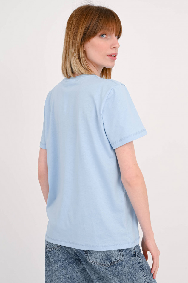 Ganni Oversized T-Shirt mit Print in Blau/Dunkelrot