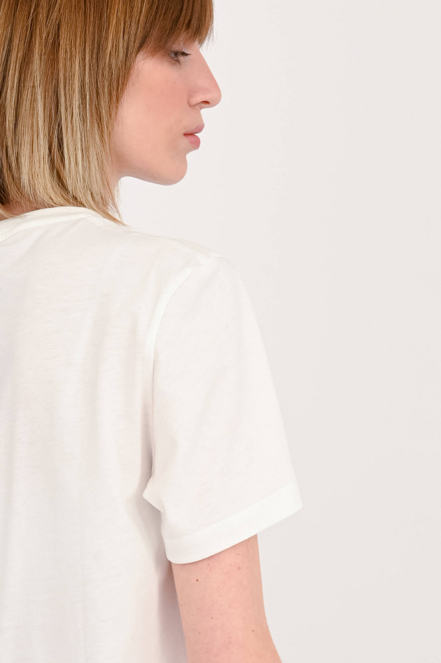Ganni Oversized T-Shirt mit Print in Ivory/Grün