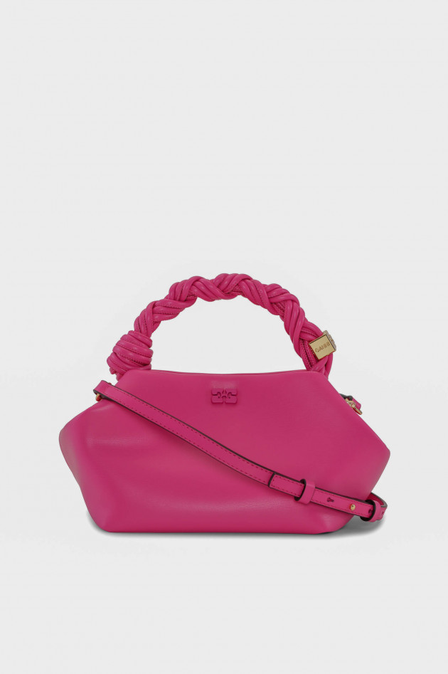 Ganni Bou-Tasche aus Lederimitat in Pink