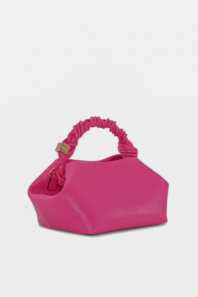 Ganni Bou-Tasche aus Lederimitat in Pink