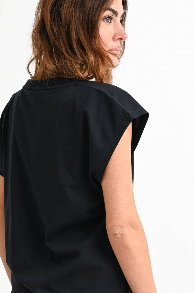 Ganni Tank-Shirt aus recycelten Materialien in Schwarz