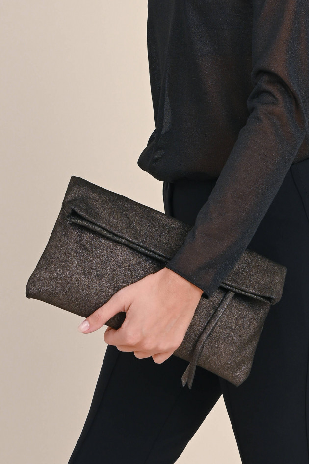 Gianni Chiarini Glitzer Clutch Bag CHERRY in Schwarzbraun