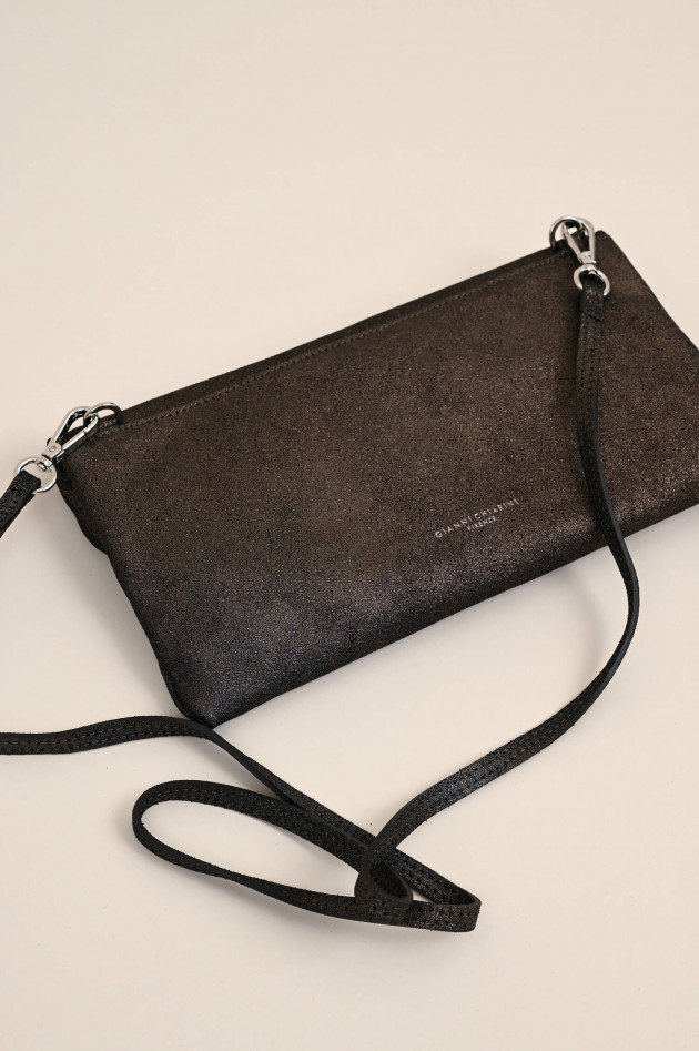 Gianni Chiarini Glitzer Clutch Bag CHERRY in Schwarzbraun