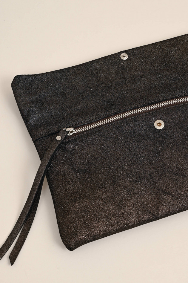 Gianni Chiarini Glitzer Clutch Bag CHERRY in Schwarzbraun