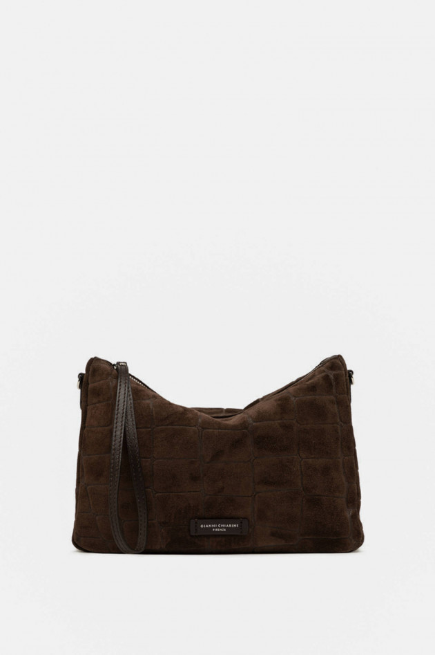 Gianni Chiarini Kroko-Velourleder-Pouch NORA in Espresso