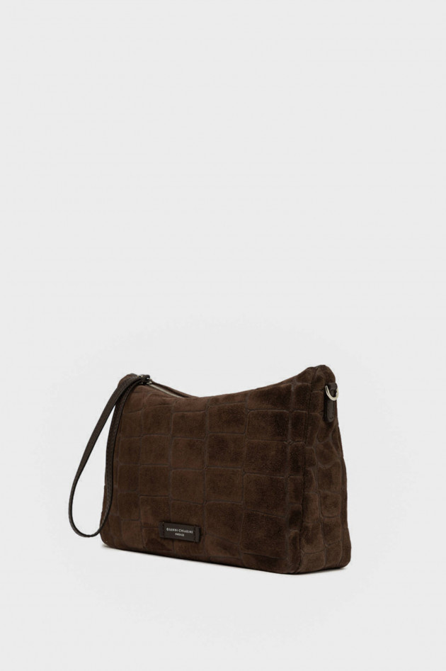 Gianni Chiarini Kroko-Velourleder-Pouch NORA in Espresso