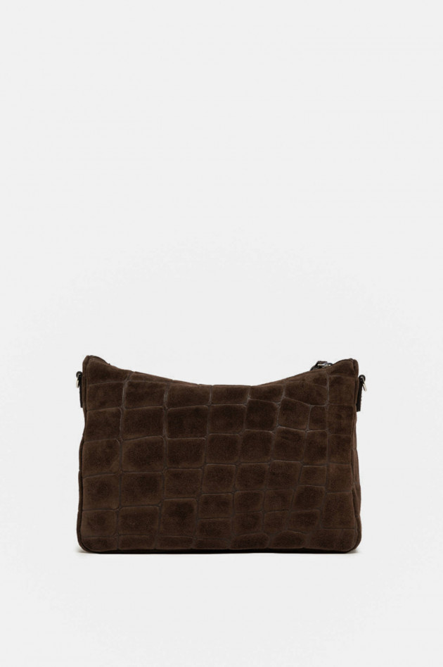 Gianni Chiarini Kroko-Velourleder-Pouch NORA in Espresso