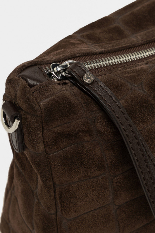 Gianni Chiarini Kroko-Velourleder-Pouch NORA in Espresso