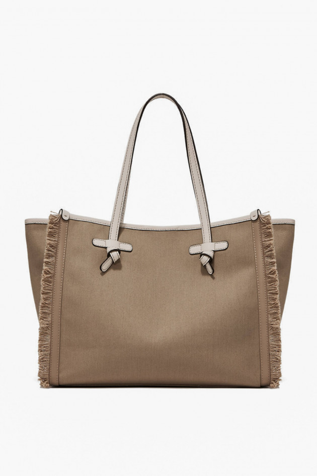 Gianni Chiarini Marcella Club Canvas Shopper MARCELLA mit Fransen in Beigebraun