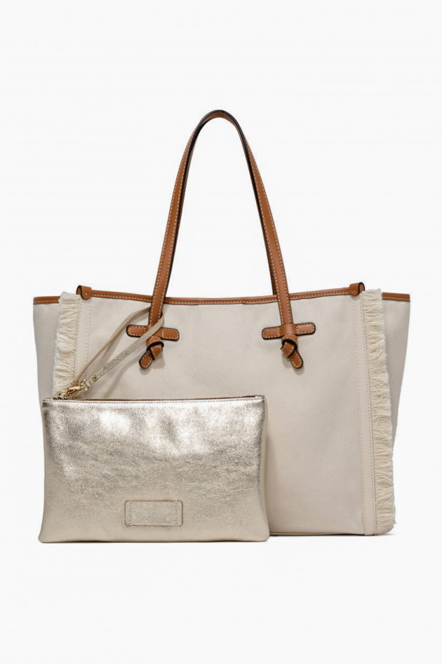 Gianni Chiarini Marcella Club Canvas Shopper MARCELLA mit Fransen in Natur