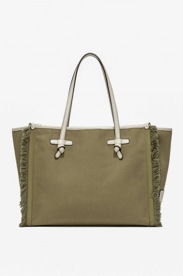 Gianni Chiarini Marcella Club Canvas Shopper MARCELLA mit Fransen in Oliv