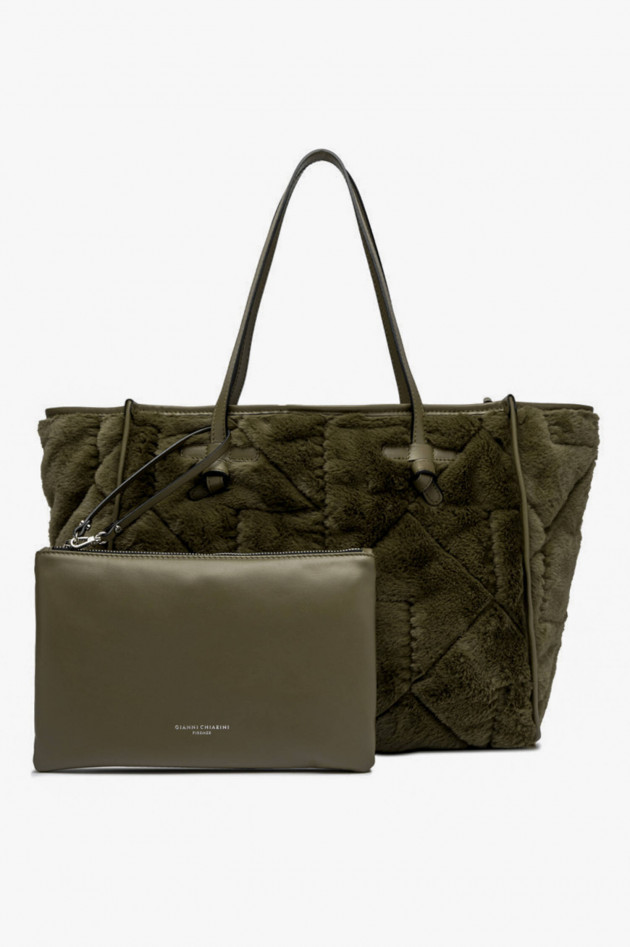 Gianni Chiarini Marcella Club Faux Fur Shopper MARCELLA in Olivgrün