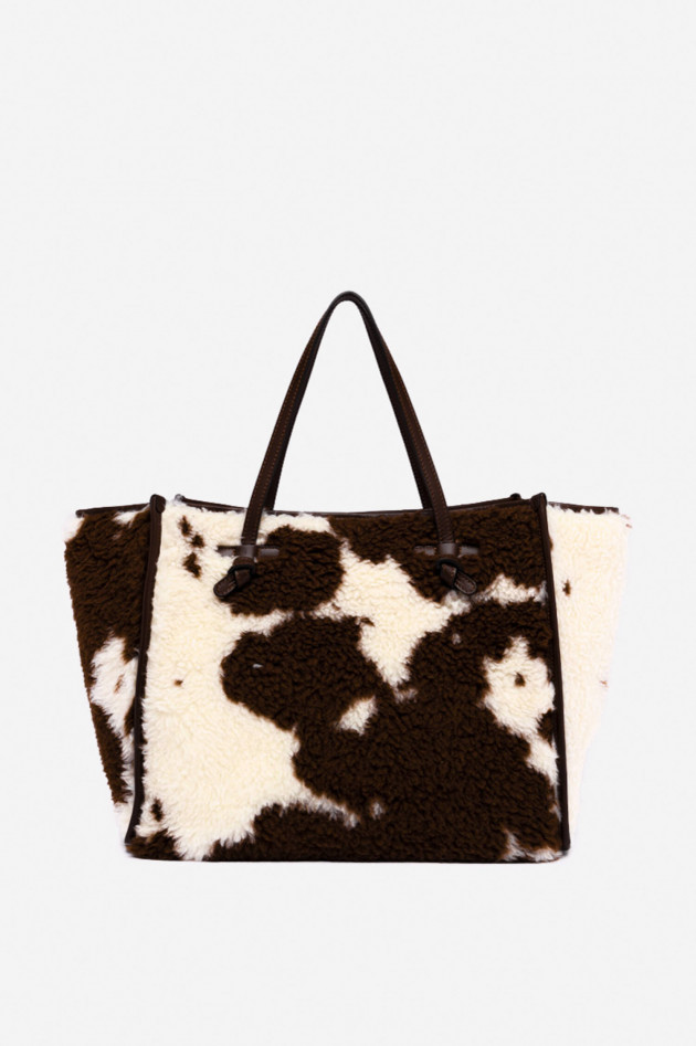 Gianni Chiarini Marcella Club Tote Bag COW in Creme/Braun