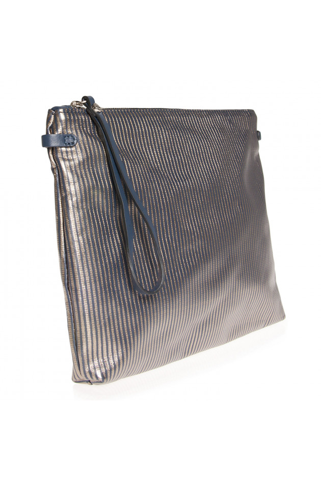 Gianni Chiarini Clutch in Blau/Silber gestreift