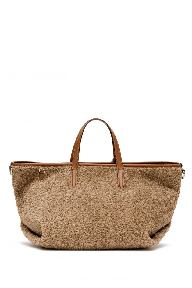 Gianni Chiarini Shopping-Bag ATENA mit Teddy-Oberfläche in Camel