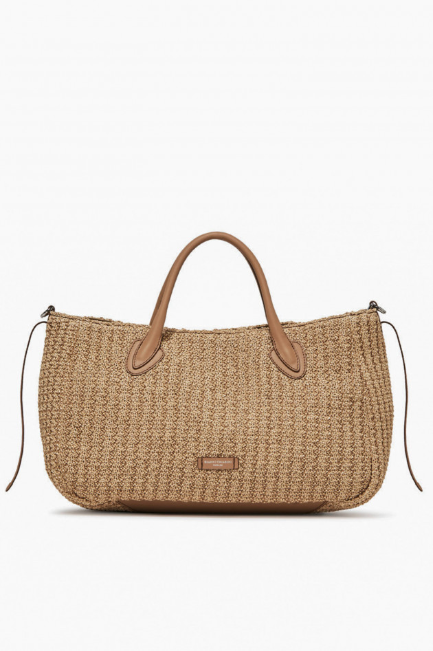 Gianni Chiarini Handtasche JUDY aus Bast und Leder in Beige
