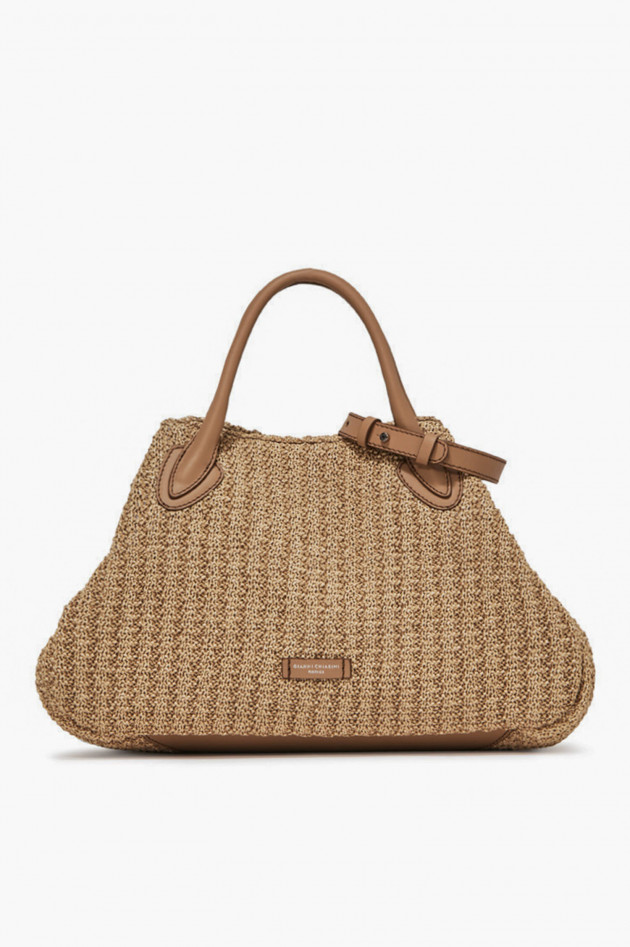 Gianni Chiarini Handtasche JUDY aus Bast und Leder in Beige