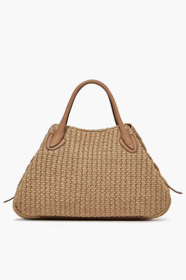 Gianni Chiarini Handtasche JUDY aus Bast und Leder in Beige