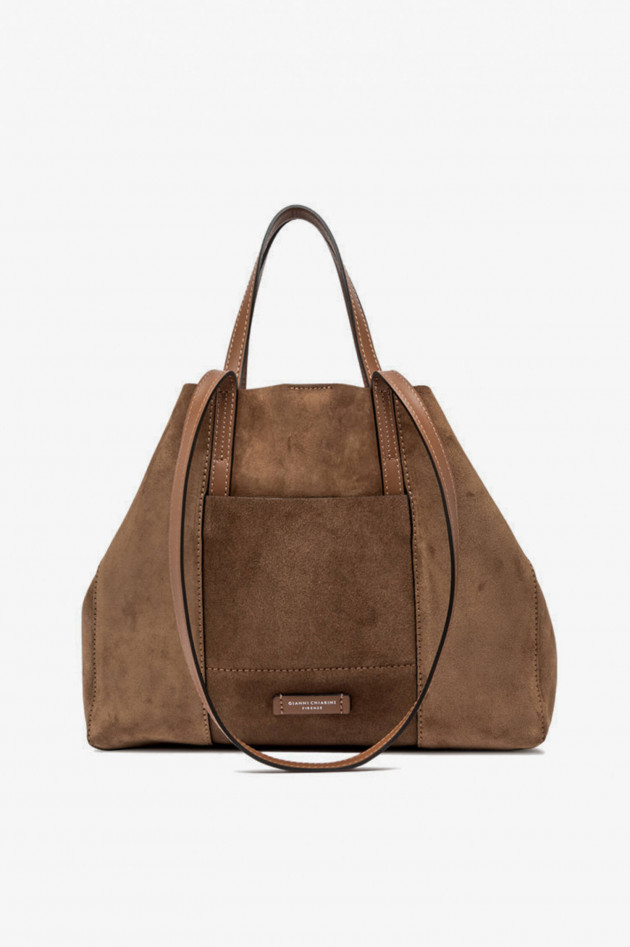 Gianni Chiarini Veloursleder Tasche SUPERLIGHT in Cognac