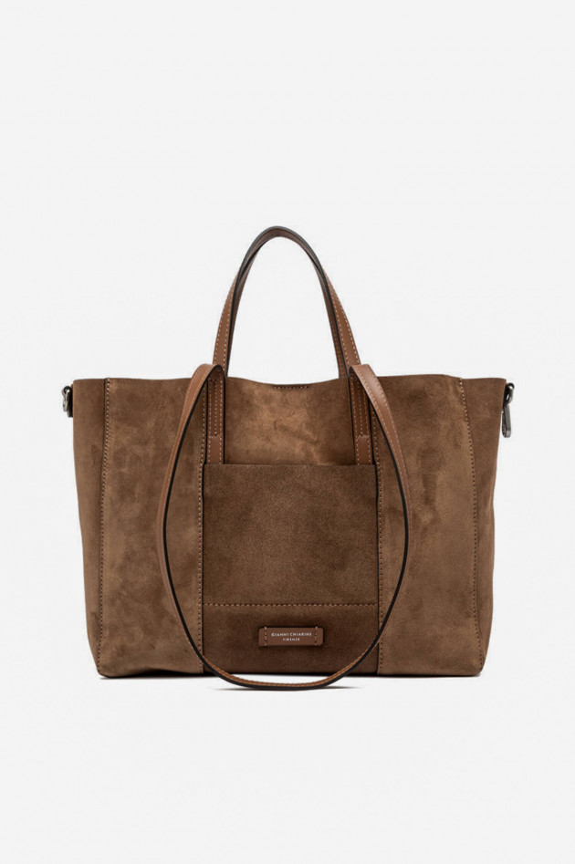Gianni Chiarini Veloursleder Tasche SUPERLIGHT in Cognac
