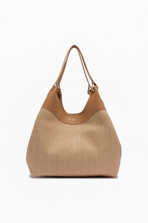 Gianni Chiarini Tasche "Dua" aus geflochtenem Stroh in Hellbraun