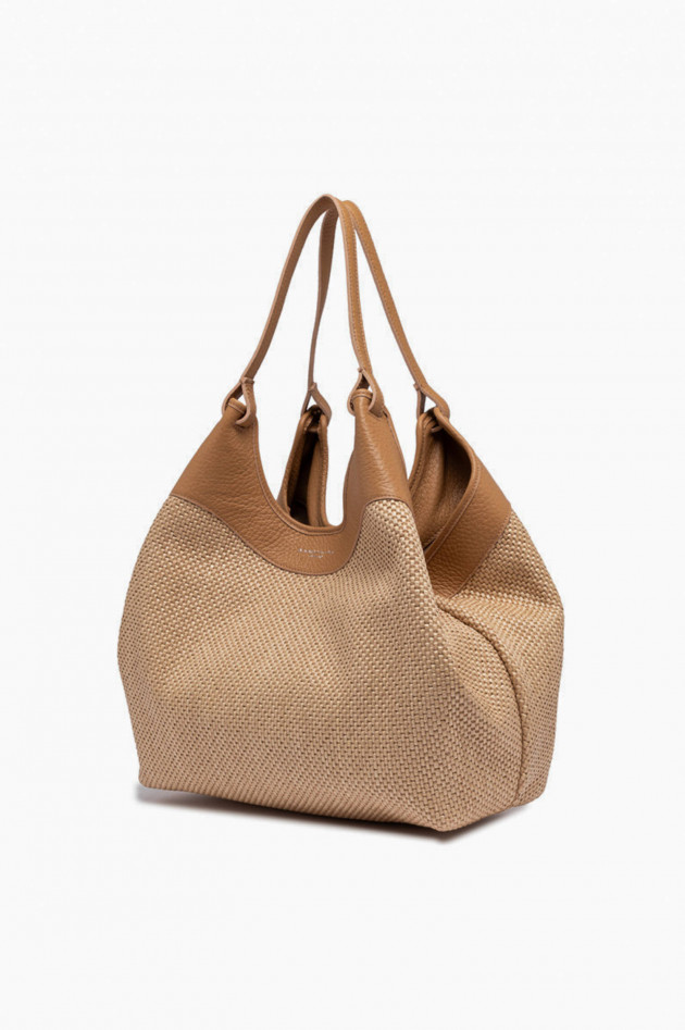 Gianni Chiarini Tasche "Dua" aus geflochtenem Stroh in Hellbraun