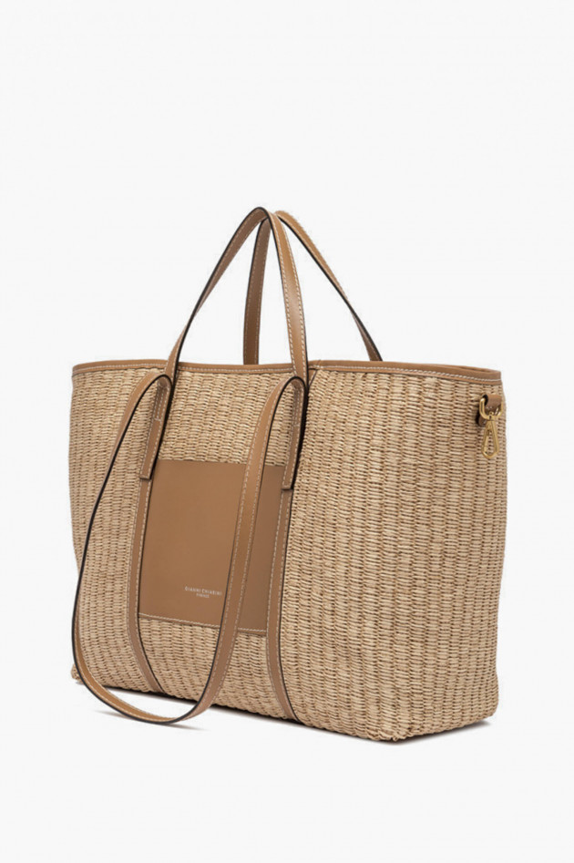 Gianni Chiarini Shoppingtasche in Strohoptik Natur