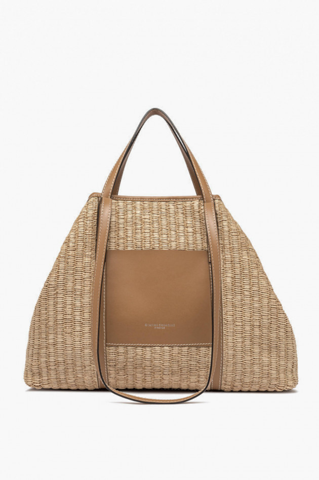 Gianni Chiarini Shoppingtasche in Strohoptik Natur