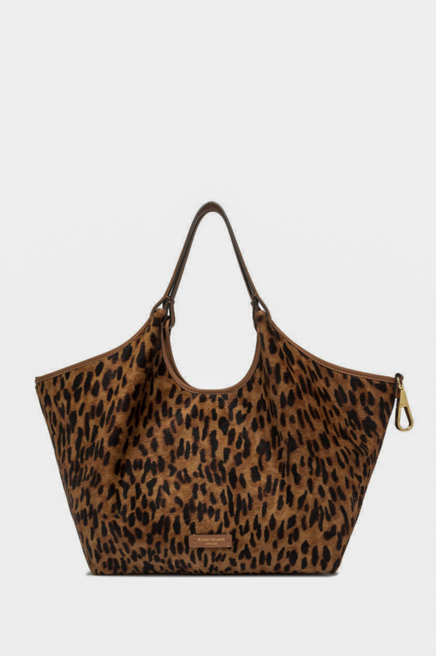 Gianni Chiarini Shopper DUA mit Cavallino-Effekt in Camel/Schwarz