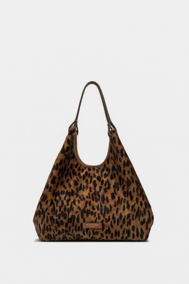 Gianni Chiarini Shopper DUA mit Cavallino-Effekt in Camel/Schwarz